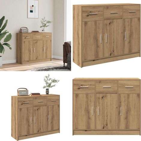 vidaXL Sideboard Artisan-Eiche 91x28x75 cm Holzwerkstoff (1/5)