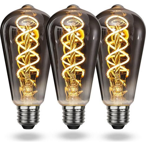 Lampadina LED E27 Vintage a luce bianca calda, dimmerabile, a filamento a spirale E27 Vintage, 4W, luce soffusa, lampadina Edison E27 Vintage adatta per soggiorno, camera da letto, corridoio, patio, e (1/5)