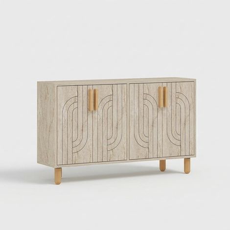 Moderne Konsolen-Anrichte aus Holzwerkstoff Rodney - Beige (1/5)