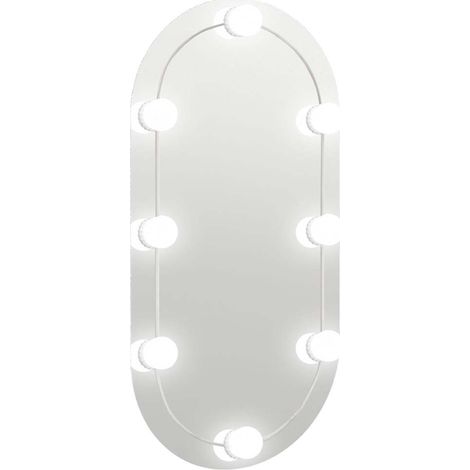 Maison Exclusive - Espejo con luces LED vidrio ovalado 80x40 cm (1/5)