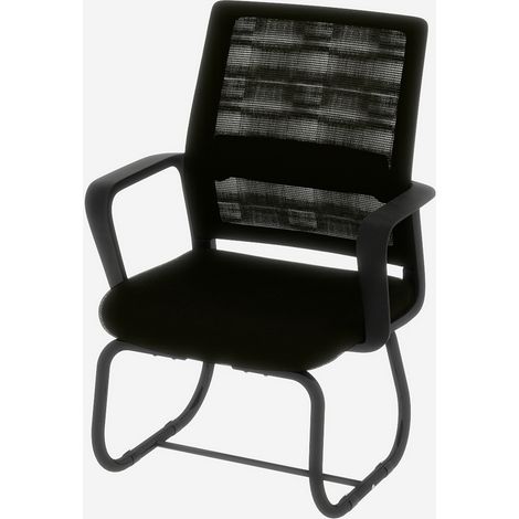 Sedia da Ufficio Moderna, Morbida e Confortevole, Design Minimalista, in Struttura Metallo, Nero, per Casa e Ufficio (1/5)