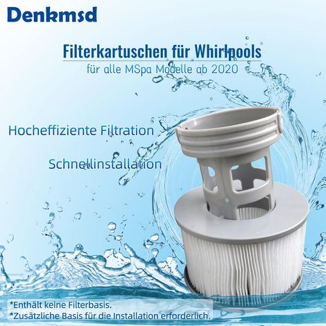 Cartouches Filtrantes pour Mspa, Filtres de Rechange pour Whirlpoal Piscine Gonflable, Filtres pour Baignoire (4 Pcs) (1/4)