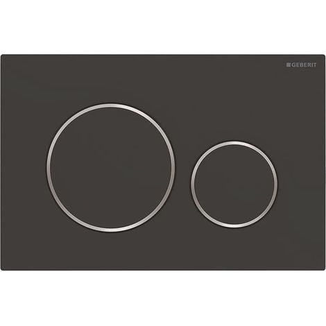 Placca di comando Geberit Sigma20 nero opaco e inserti lucidi (1/2)