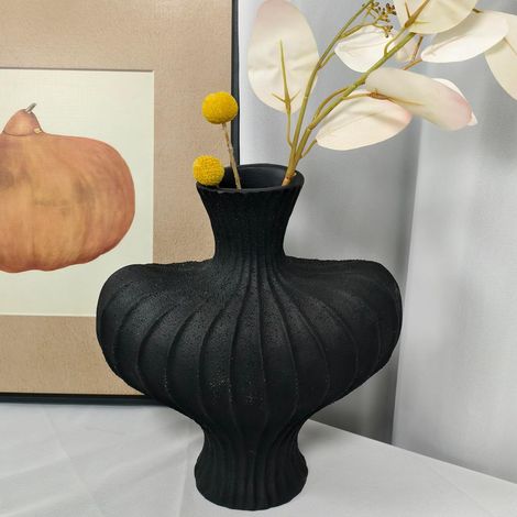 Vaso fiori Decorativo da interno in Resina Nero Moderno Centrotavola