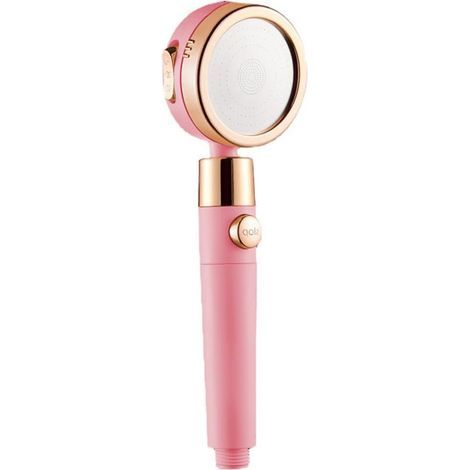 Wassersparender, kalkabweisender Duschkopf, Hochdruck-Handbrause mit 3+1 Düsen und Filter, sofortige Wasserabschaltung – ABS – Rosa (1/5)
