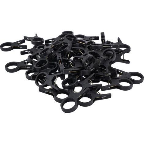Lot de 50 clips de support réutilisables pour plantes grimpantes en plastique robuste avec diamètre intérieur de 30 mm,black (1/4)