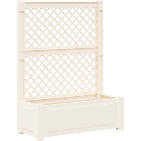 Maceta Grande con Trellis Blanco 99,5 x 43 x 133,5 cm PP vidaXL