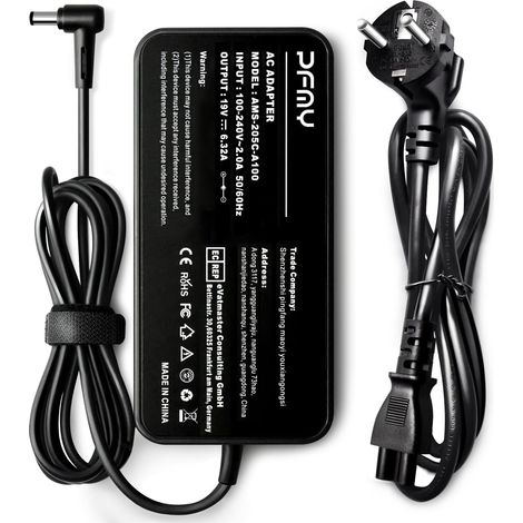 120W 19V 6,32A AC Adapter Chargeur Adaptateur Ordinateur Portable Laptop Charger pour ASUS G50 G50V G50VT G51 G51J G51JX GL502VT GL502V GL502 GL551J GL552VW GL553V GL752VW GL753VE X750J X750JA (1/5)