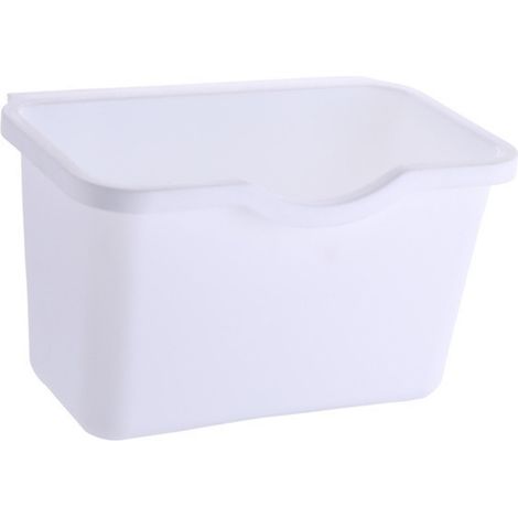 Poubelle suspendue sans couvercle capacité XL pour cuisine/salle de bains en plastique blanc design compact économisant l'espace (1/5)