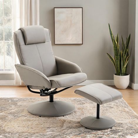 Fauteuil grau en kunstleder 78 x 67 x 98 cm (1/5)