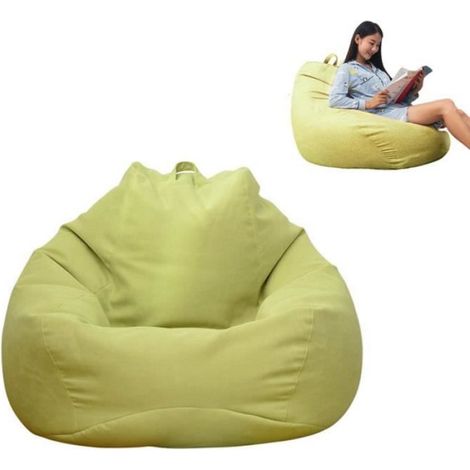 Housse de Pouf Poire - Tissu Polyester Doux - Pour Intérieur Salon Chambre - 1 Place - Vert (1/4)