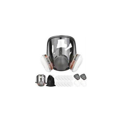 Masque complet 16 en 1 masque à gaz en silicone pour peinture en aérosol, pesticides, prévenir l'ammoniac, (1/5)