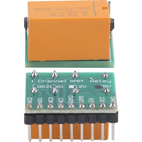 Module relais DPDT double inverseur ultra-compact, ajustement automatique DR21A01DC5V, 5V, pour circuits électroniques (1/5)