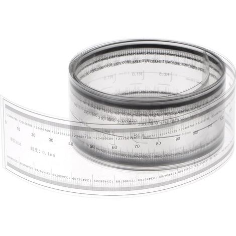 Film Flexible Règle 200cm 0.1mm Échelle avec R Angle & Largeur Lignes PET Plastique Pliable Droit Règle Calibration Doux Règle Mesurer Outil pour Usine, Transparent (1/5)