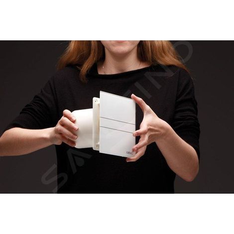 Ventilateur axial temporisé E-100 GBTH – Capteur d'humidité réglable 40-90% – Débit 90 m³/h – Ultra silencieux 17 dB – Installation murale/plafond – Cata