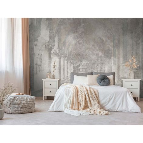 Papier peint intissé Vintage Beige, Gris - 3,71 x 2,8 m (1/3)