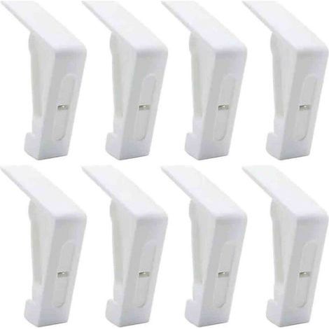 8 Pièces Pinces à Nappe en Plastique Blanc pour Table dExtérieur - Pinces Réglables à Ressort pour Nappe de Jardin Pique-Nique