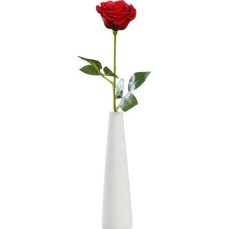 Dekorative, weiße, konische Keramikvase für den Tisch, kleine Vase mit schmalem Hals für Zuhause, Hochzeitstisch, Schlafzimmer, Wohnzimmer, Büro (1/5)