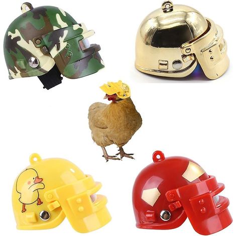 Lot de 4 casques amusants pour poules - Chapeaux de protection contre le soleil et la pluie, accessoires de déguisement pour poules. (1/5)