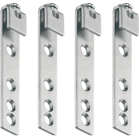 Cyclingcolors – Lot de 4 ferrures de suspension meuble acier zingué 14 x 70mm – Réglage inclinaison ± 15° – Pour armoires et étagères (1/2)
