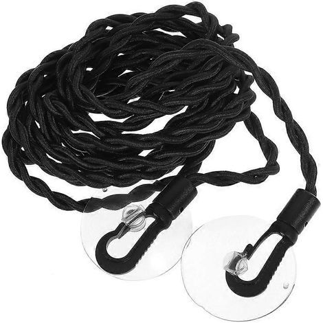 Tragbarer Wäscheständer für Reisen mit Haken und Saugnapf – 150,00 x 0,80 x 0,80 cm – Schwarz (1/5)