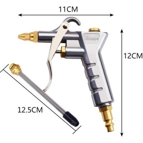 Soufflette à air comprimé haute pression – 3 buses interchangeables – Pour nettoyage rapide de poussière – Compacte et durable (1/5)