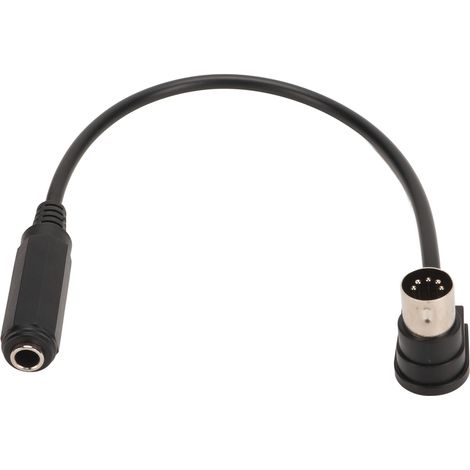 Câble adaptateur universel 6,35 mm femelle vers MIDI 5 broches (6,35 mm femelle 1/4 pouce vers DIN MIDI 5 broches mâle, angle de 90°) (1/4)