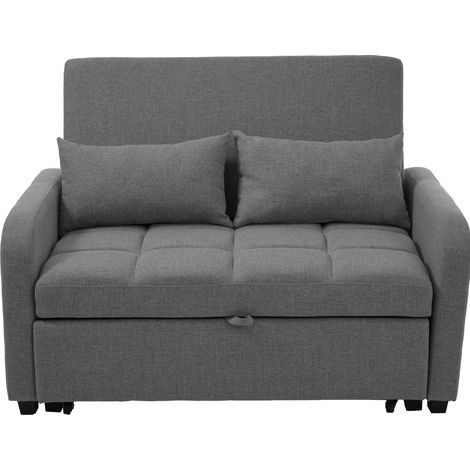 Sofá cama plegable multifuncional gris de tela con respaldo reclinable 127 x 75 x 94 cm (1/5)