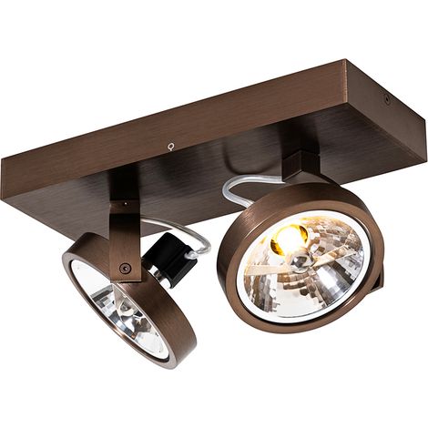 Design-Spot dunkelbronze verstellbar 2-flammig - Go