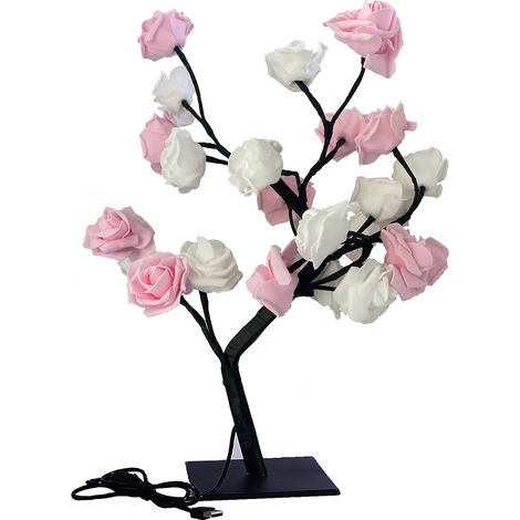 Interrupteur USB LED avec Base en Plastique Amovible, Décoration Lumineuse Nuit Simulant une Rose (1/5)
