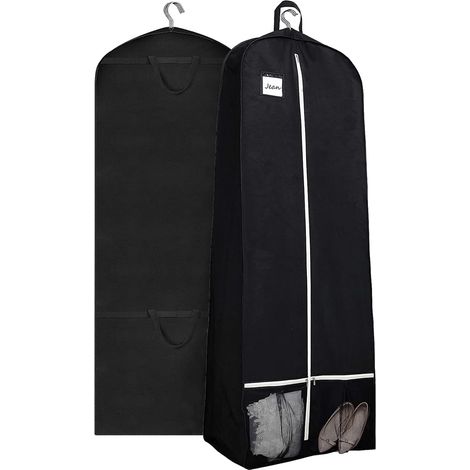MISSLO Brautkleidträger mit Zwickel und 2 zusätzlichen Taschen, Schwarz, 38 x 183 cm (1/5)