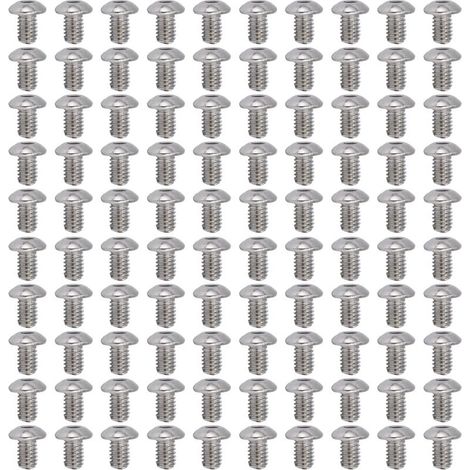 100Pcs Vis tête bouton hexagonale galvanisée M4 (1/5)