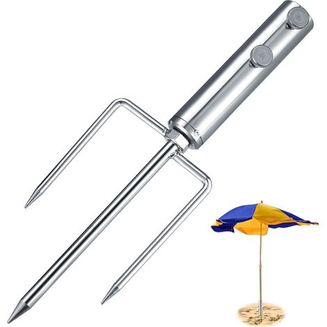 Pied de Parasol, Support de Parasol avec Ancrage au Sol, Porte-Parapluie Support Amovible pour Parasol Jardin Pêch Plage (1/5)