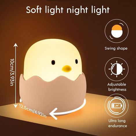 Filiyano – lampe de chevet – Veilleuse LED pour enfants, lampe de chevet, lampe tactile en silicone pour bébé avec interrupteur tactile (lumière jaune (1/4)