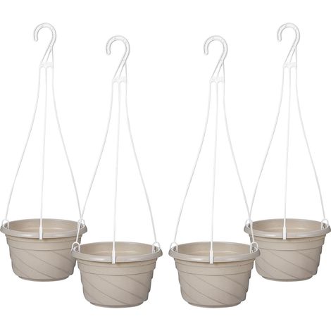 DOITOOL Lot de 4 pots fleurs suspendus, design portable pour plantes d'intérieur et d'extérieur (1/5)