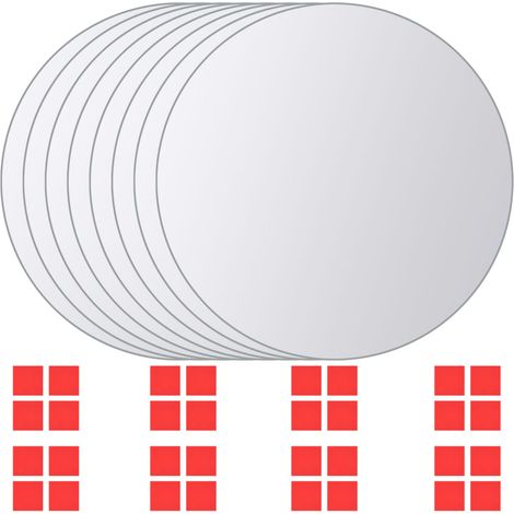 Maison Exclusive - 16-tlg. Spiegelfliesen-Set Rund Glas
