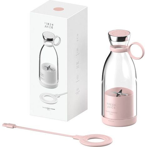 Mixeur portable électrique, blender personnel compact pour smoothies et jus rose (1/4)