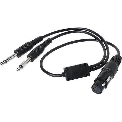 Schwarzes Flieger-Headset für Bus XLR auf GA (Doppelstecker) Piloten-Headset-Adapter (1/5)
