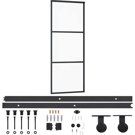 Maison Exclusive - Schiebetür mit Beschlag ESG-Glas & Aluminium 7 (1/5)