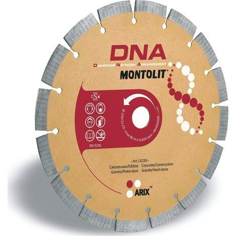 DIAMANTSCHEIBE 230 MM FŽ£R BETON BAU INDUSTRIE GRANITE PORPHYR HARTER STEIN MONTOLIT DNA LX230