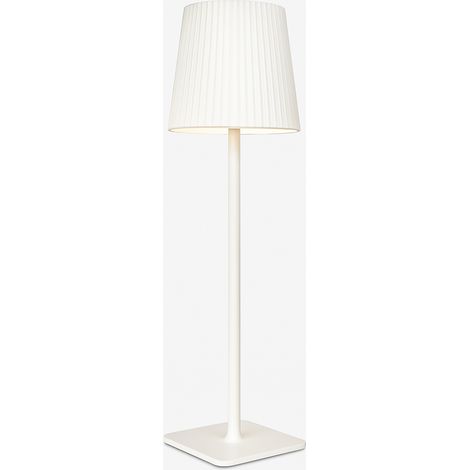 Lampada da tavolo LED bianca 5W ricaricabile con pannello solare e cavo USB, 40 cm, luce calda/fredda/naturale, sensore crepuscolare, batteria 2000mAh