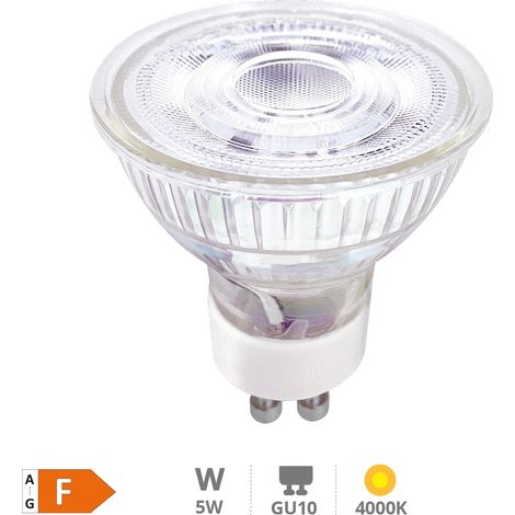 Bombilla LED dicroica cristal 38º 5W GU10 4000K (1/2)