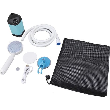 10W 4800mAh 5V 2A Elektrische Outdoor-Campingdusche, Elektrische Druckdusche zum Surfen und Tauchen, Blau