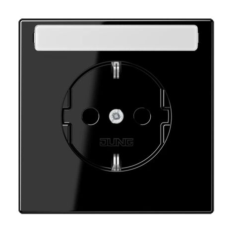 Jung Toma de corriente SCHUKO®, 16 A 250 V , con campo de rotulación, Duroplast, Serie LS, negro LS 1520 NA SW