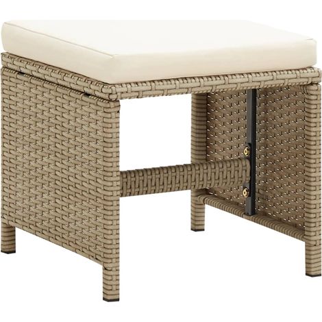 Maison Exclusive - Sgabelli da Giardino 4 pz con Cuscini in Polyrattan Beige