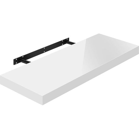 WOLTU Étagère Murale, Tablette Murale, Étagère à Livres, Panneau de Bois, 70x22, 9x3, 8cm, Blanc, RG9479ws (1/7)