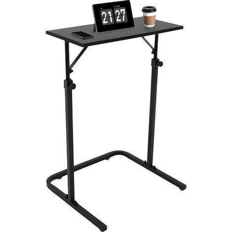 Bureau de vélo pour vélo - Hauteur réglable - Tapis de marche - Tapis de course - Table d'entraînement - Portable - Pour appartements, bureaux, salles de sport - Noir (1/5)