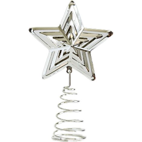 Exquisito adorno de hierro para árbol de Navidad, hermoso - LF2021 plateado