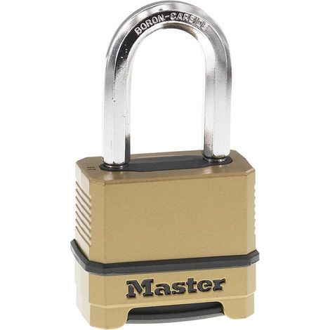 Master Lock M175XDLF Lucchetto a combinazione resistente alle intemperie, ripristinabile per uso esterno, finitura in ottone (1/4)