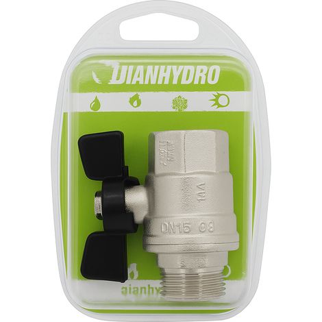 VALVOLA A SFERA MF CON FARFALLA BLISTER- 3/8  DN 10 PN 64 Farf. Nera- FAIDF- pezzi 1